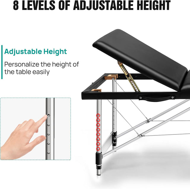 Aluminium Portable 3-Section Massage & SPA Bed