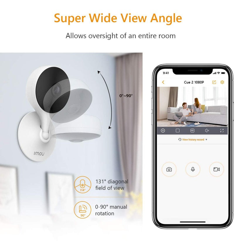Imou WiFi Security Camera, Up to 256GB SD Card Support, 1080P Full HD, Human Detection, 2-Way Audio, Night Vision