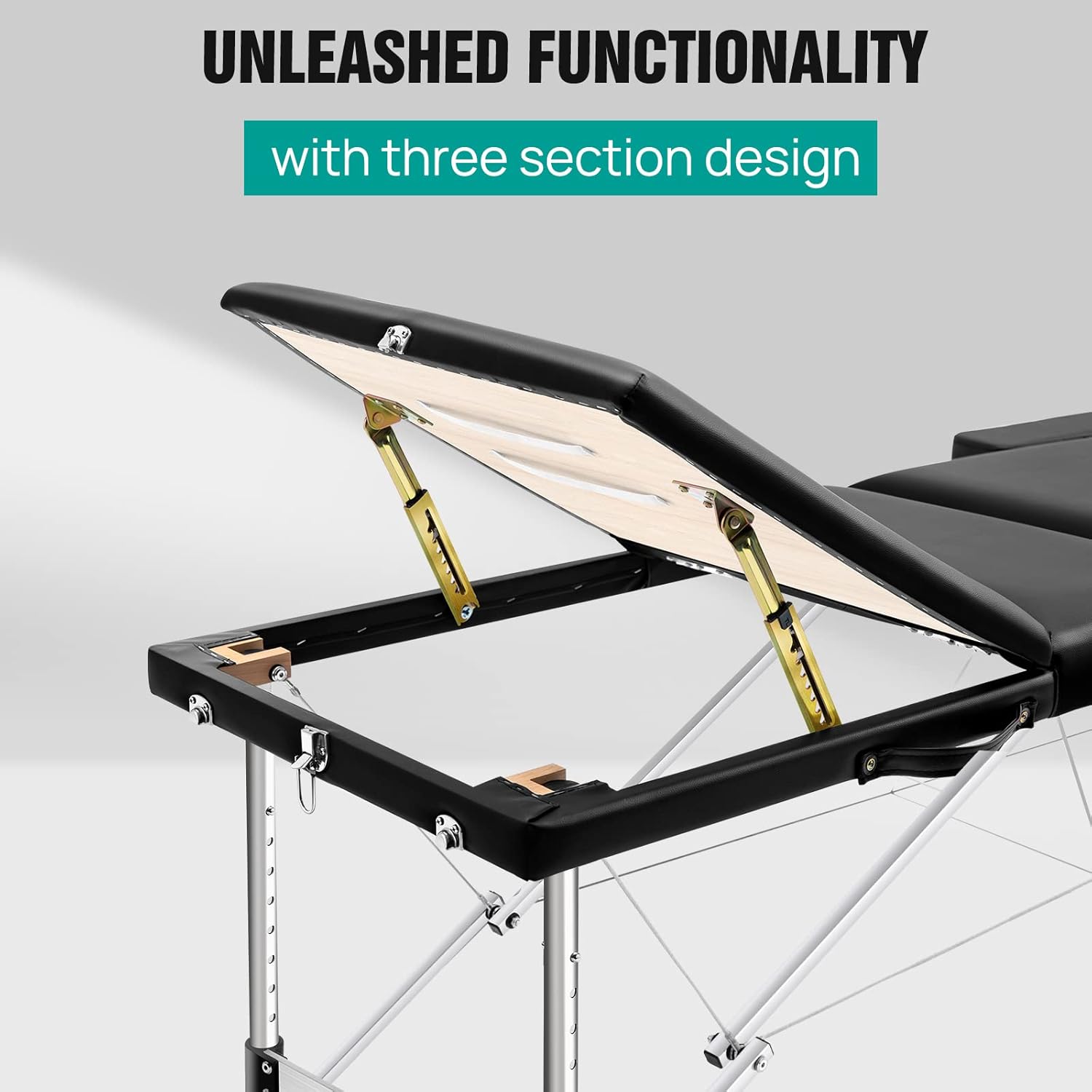 aluminium Portable 3-Section Massage & SPA Bed