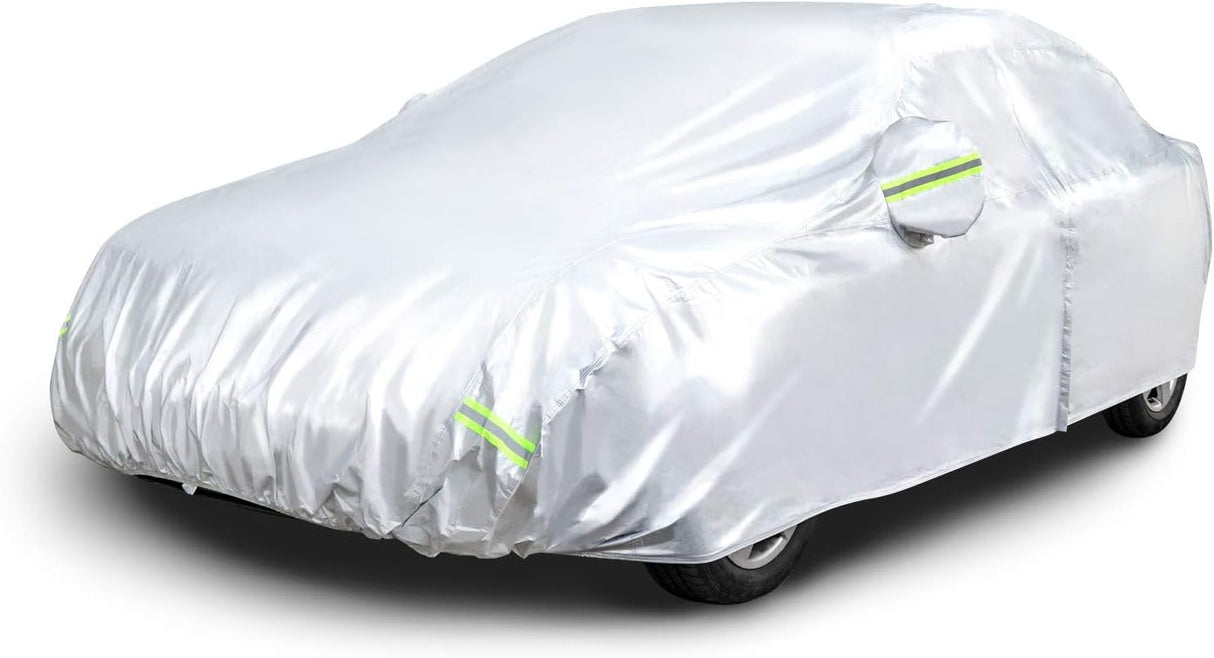 Car Cover Waterproof All Weather. See Vehicle Size-Chart for Accurate Fit.With door zipper