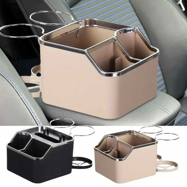 Large Capacity Car Armrest Storage Box with cup holder and tissue holder