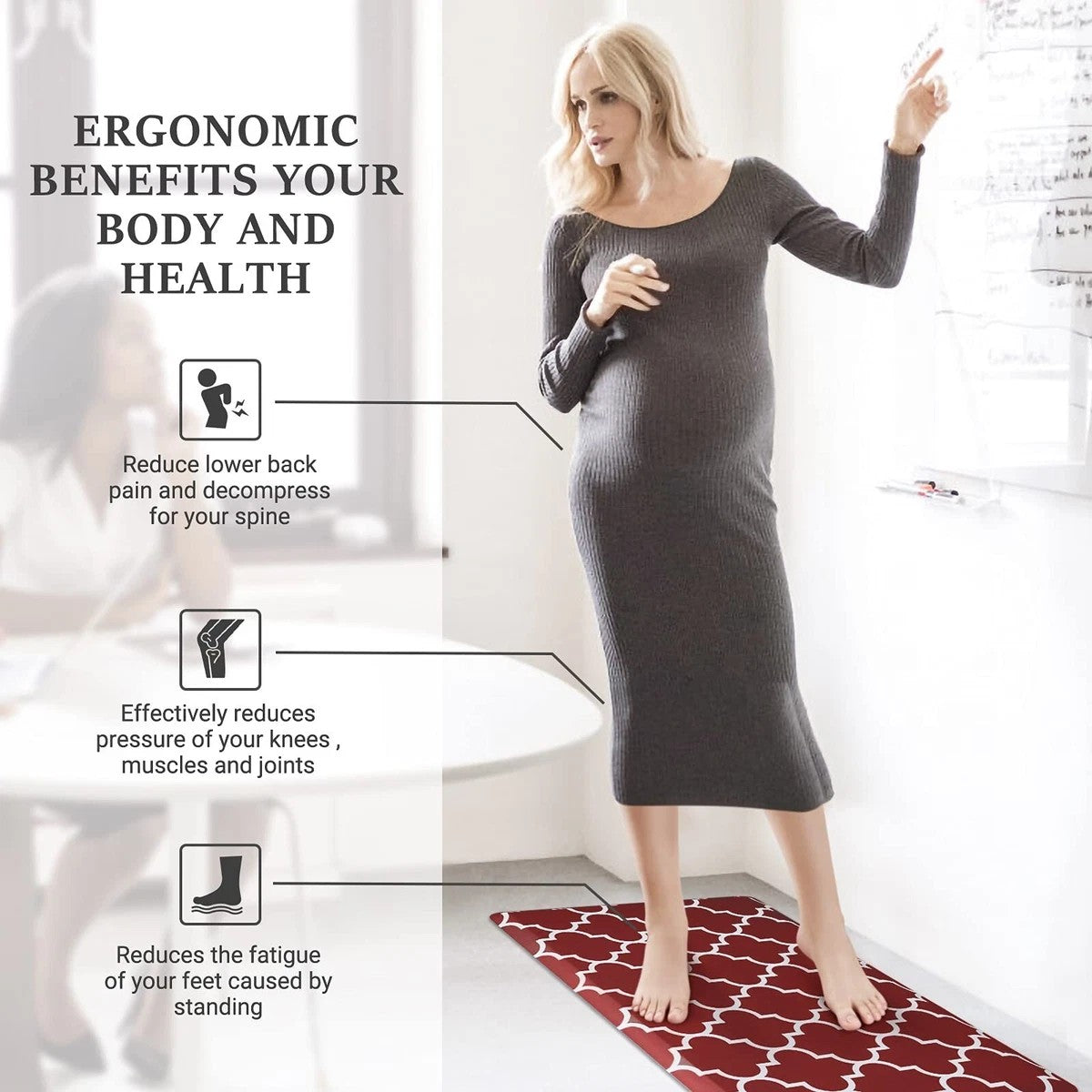 Cushioned Anti-Fatigue Kitchen Rug Mat (45 × 120 cm)