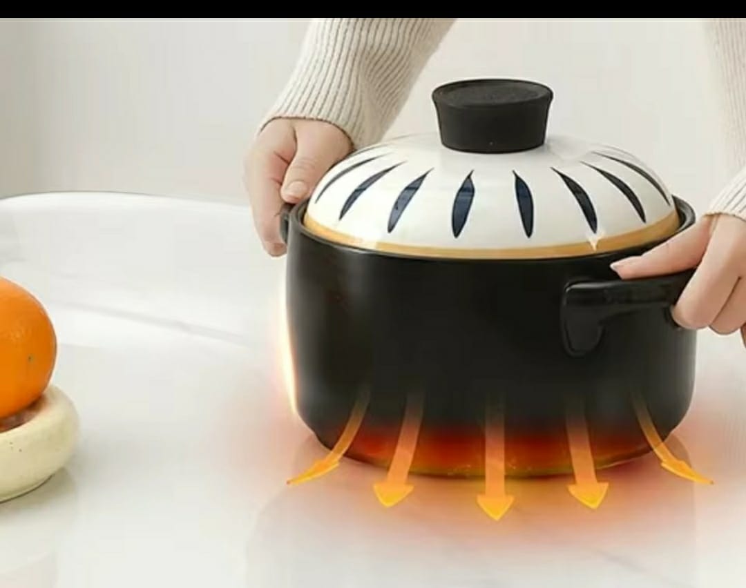 Ceramic Casserole Cooking Pot with Lid – 5 Litres