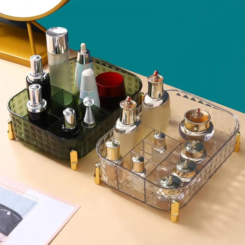 Large Capacity Multi Grids Transparent Make Up/ cosmetics Organizer