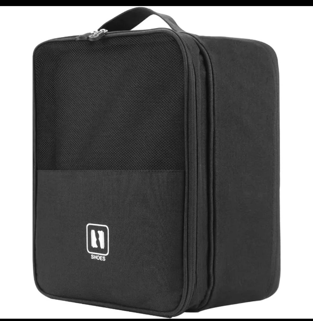 Waterproof Travel Shoe Bag — with breathable mesh & double zipper (20×13×30 cm)