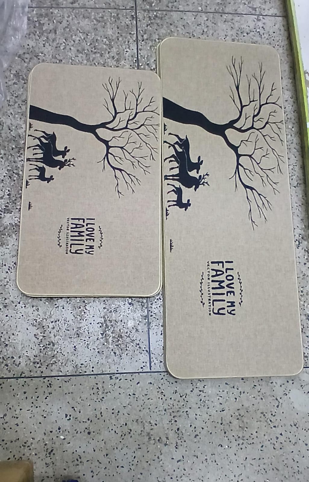 Rubber Kitchen Mat With Anti-Slip Bottom 2 Pcs set