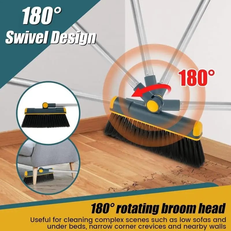 Rotating Long Broom & scoop dustpan set 180°