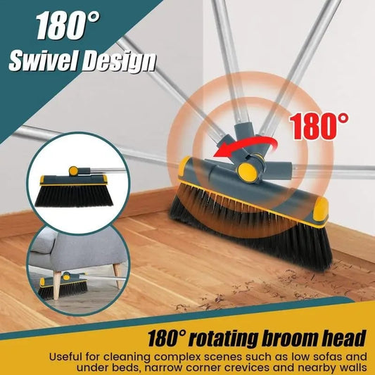 180° Rotating Long Broom & scoop  dustpan set