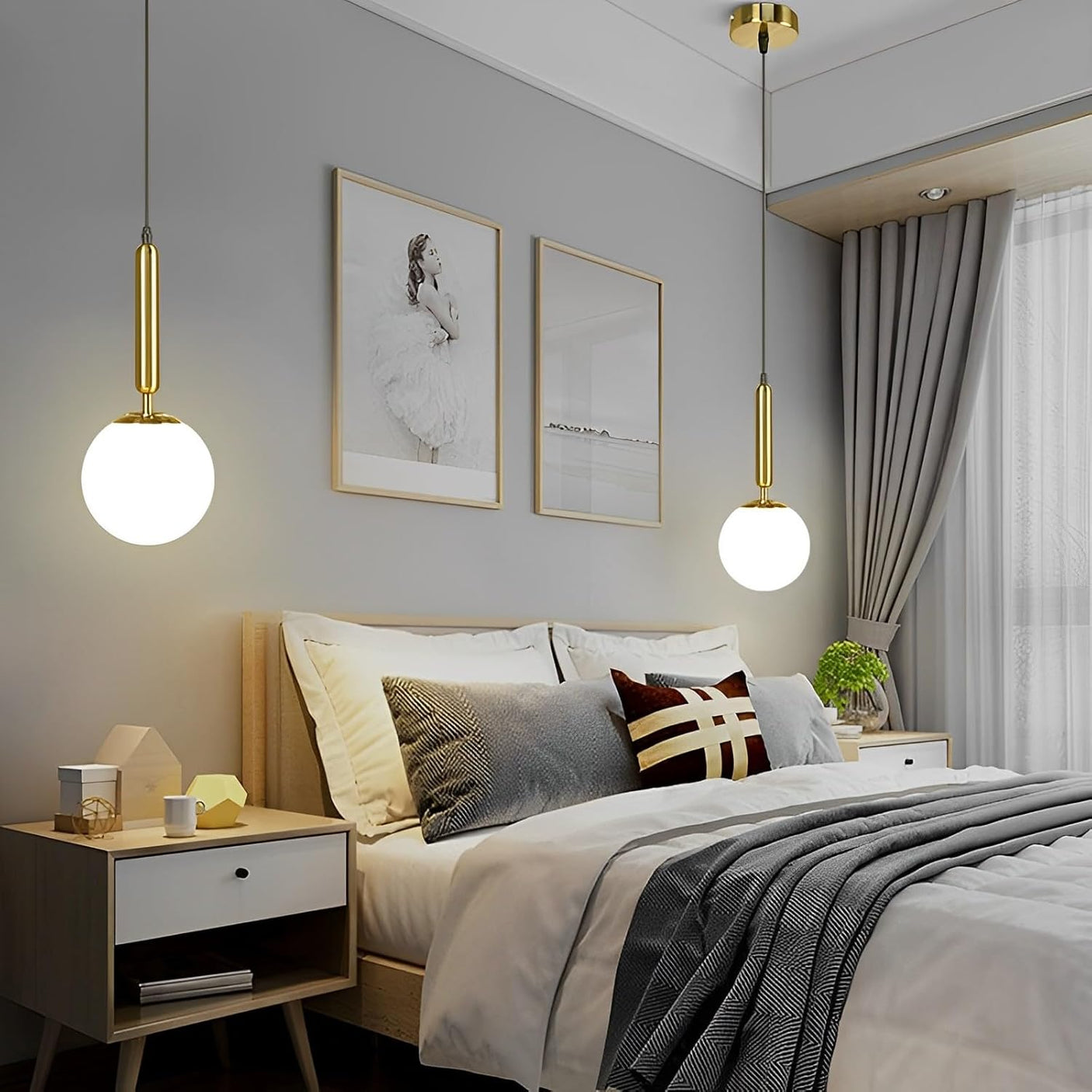 Modern Gold Globe Pendant Light