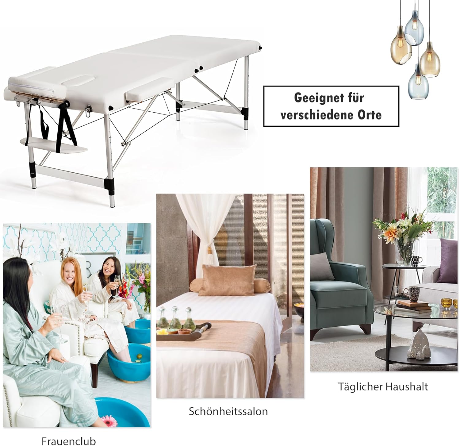aluminium Portable 3-Section Massage & SPA Bed