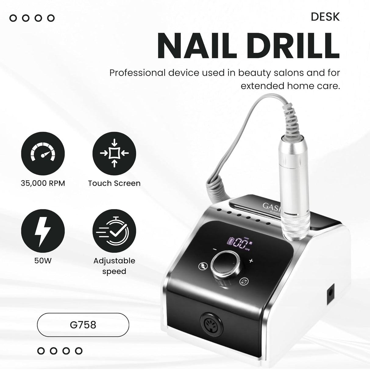 Electric Nail Drill Machine 50W with Foot Pedal – Professional Manicure and Pedicure Set