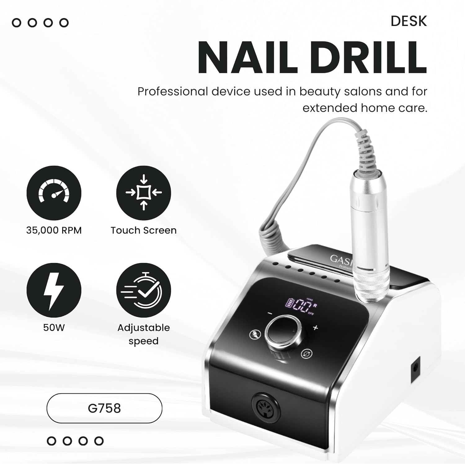 Electric Nail Drill Machine 50W with Foot Pedal – Professional Manicure and Pedicure Set