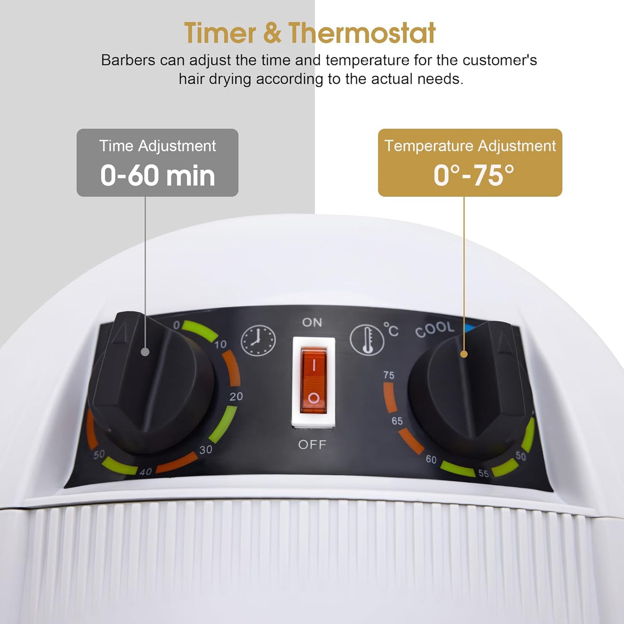 Hooded Hair Bonnet Dryer with Stand 1300W