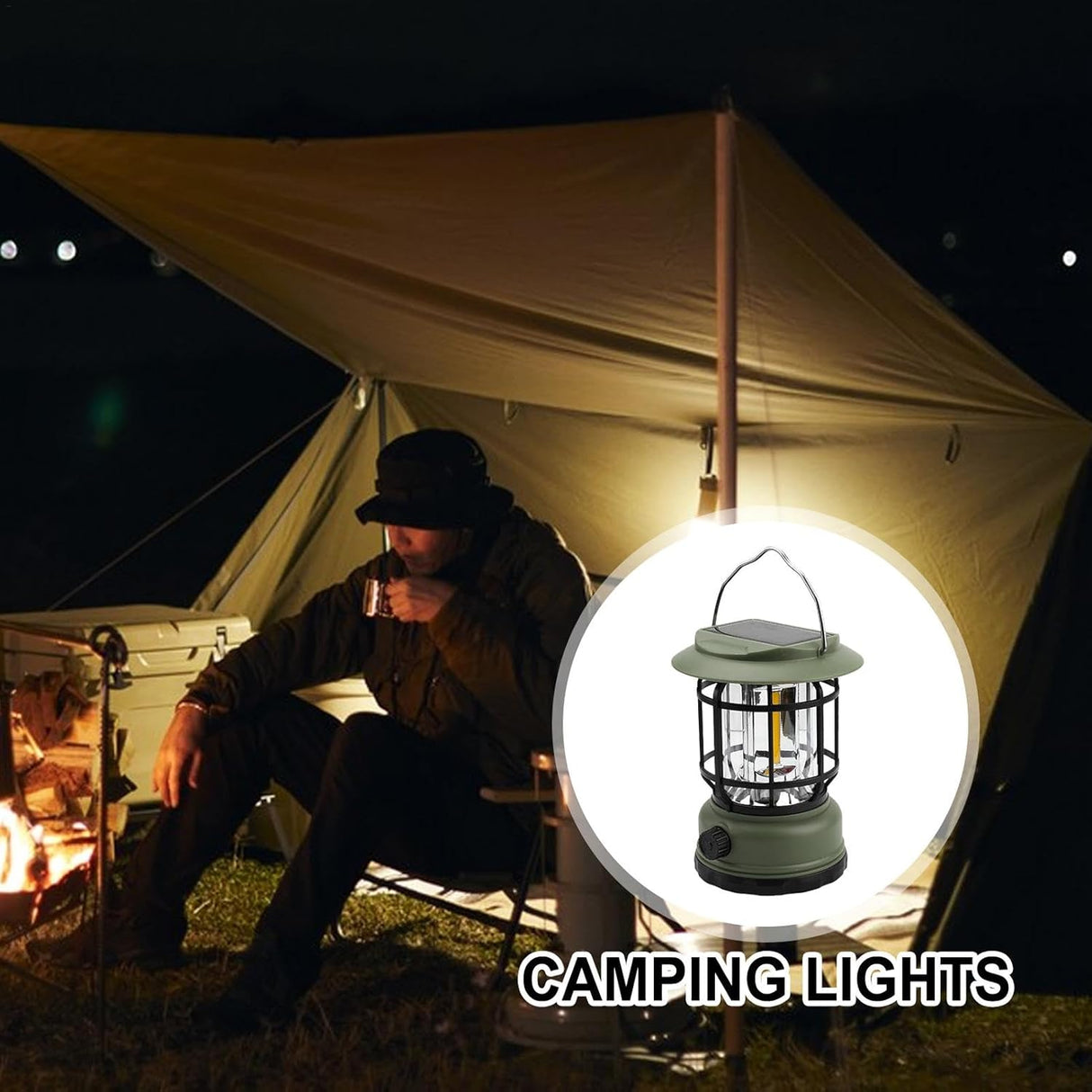 Outdoor Camping Lantern – Vintage Rechargeable Tent Light