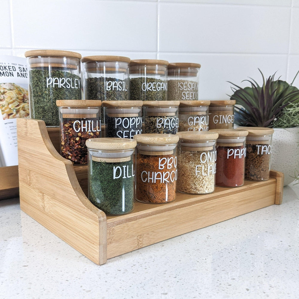 airtight glass spice jars 15pcs set pack
