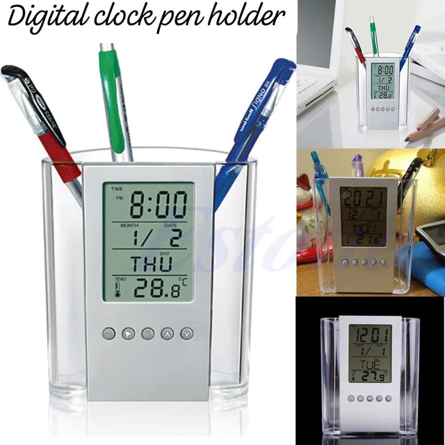 Digital LCD Pen & Pencil Holder / Desk Organizer