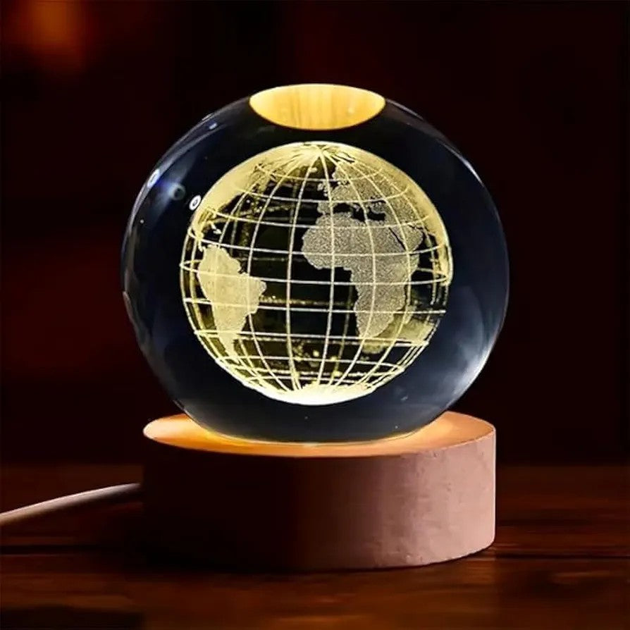 Earth Crystal LED Ball Night Lamp (Warm Light) 3D