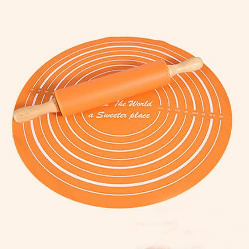 Silicone Baking Mat with Rolling Pin