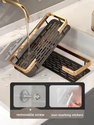 Aluminium Alloy Rectangular bathroom rack with self adhesive