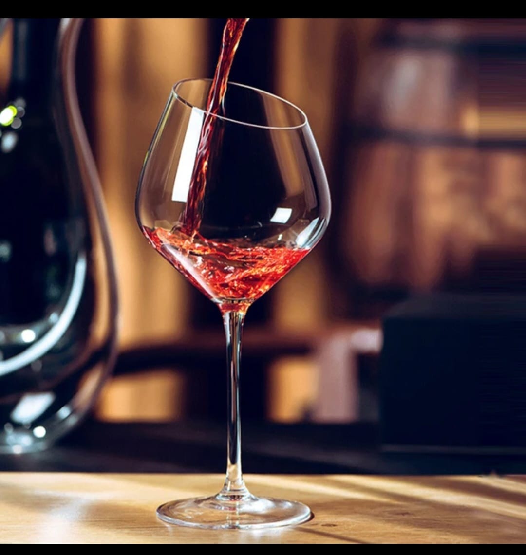 Burgundy Crystal Glasses (500 ml, Set of 6)