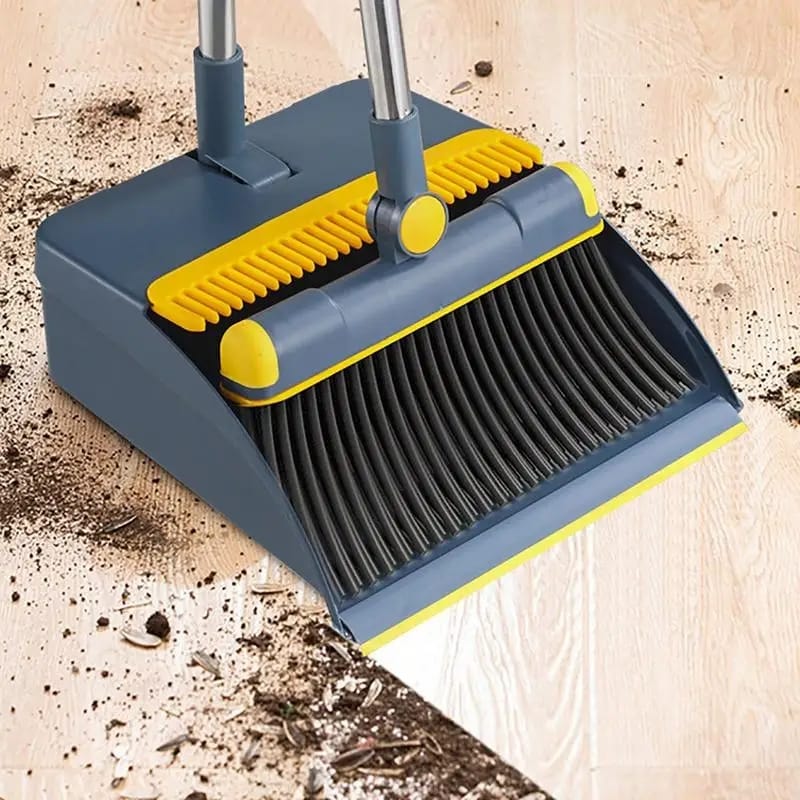Rotating Long Broom & scoop dustpan set 180°