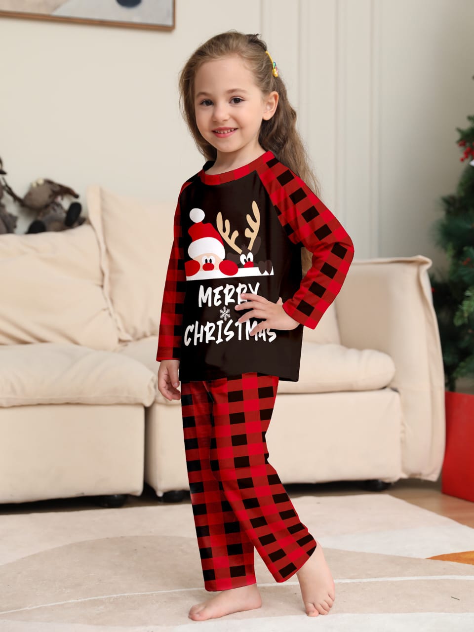 Christmas Pajamas Outfit (Adults & Kids) — Poly-Cotton Matching Set