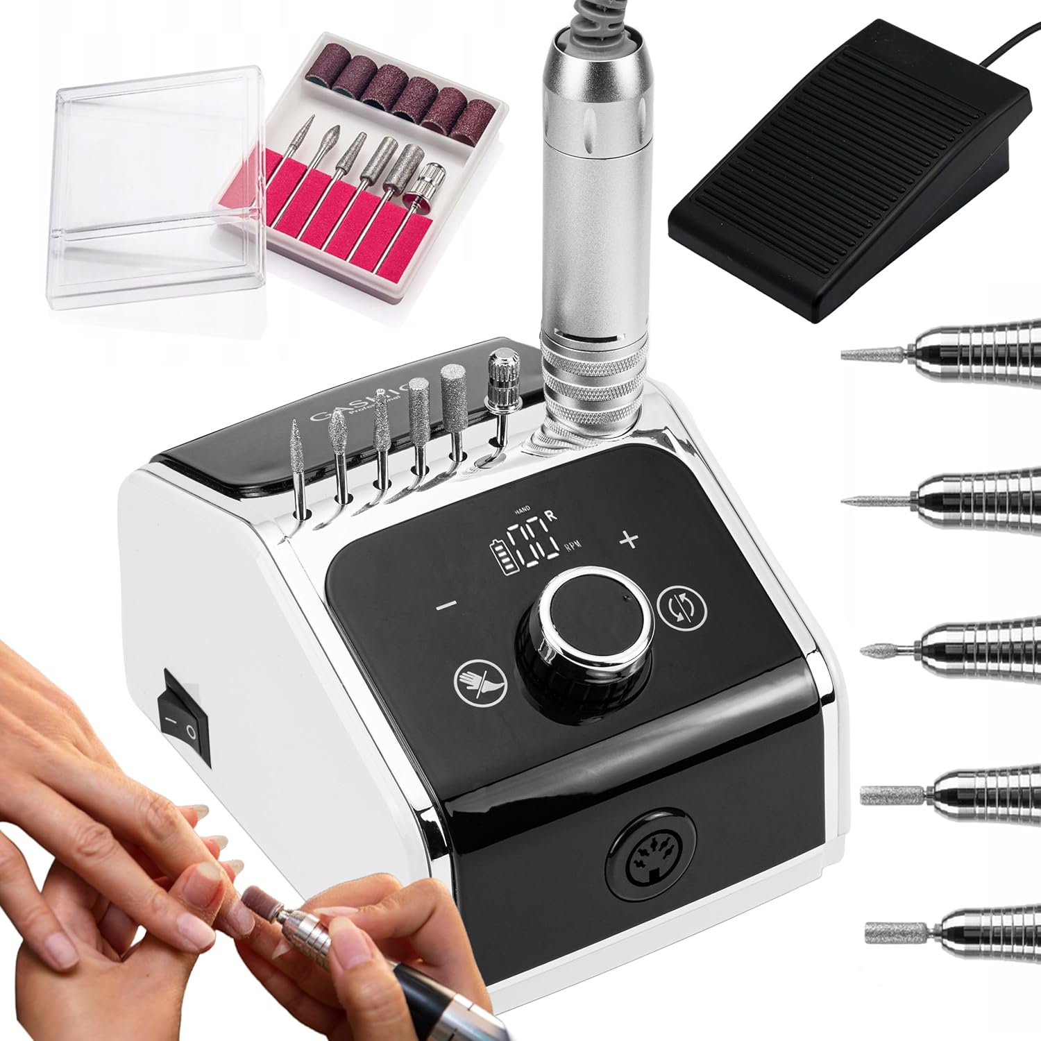 Electric Nail Drill Machine 50W with Foot Pedal – Professional Manicure and Pedicure Set