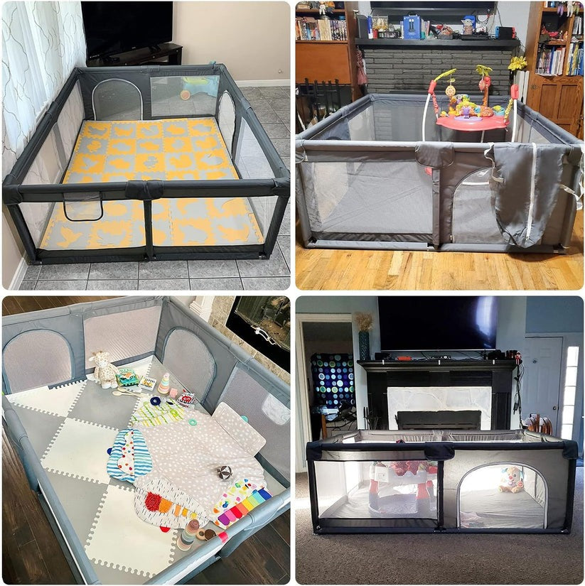 Large Baby Playpen with Anti-Collision Foam