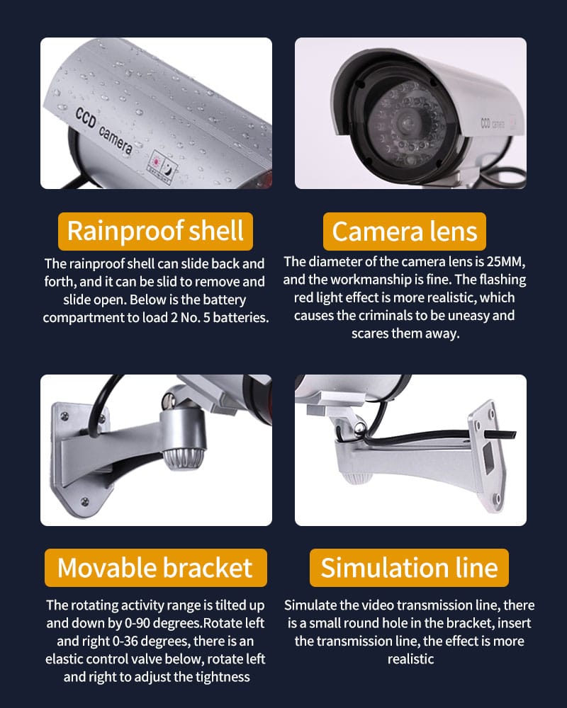 Dummy Wireless Camera Plastic Fake CCTV Camera