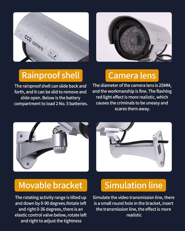 Dummy Wireless Camera Plastic Fake CCTV Camera