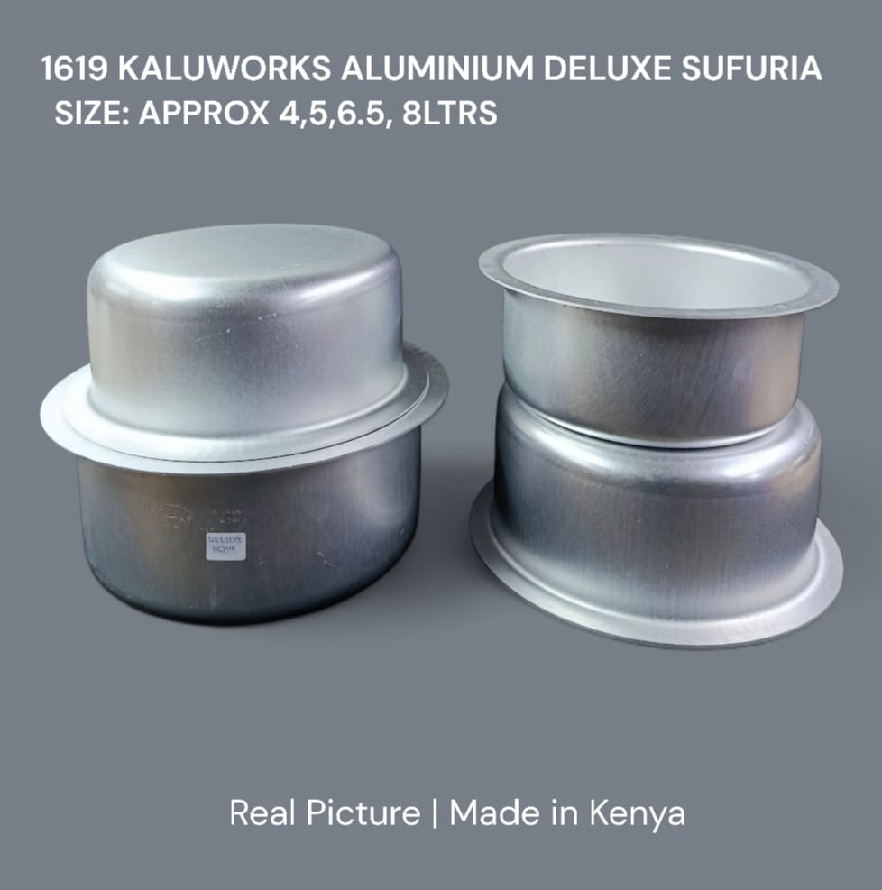 Aluminium Sufuria – 4pcs Set
Approximate Sizes: 4L | 5L | 6.5L | 8L