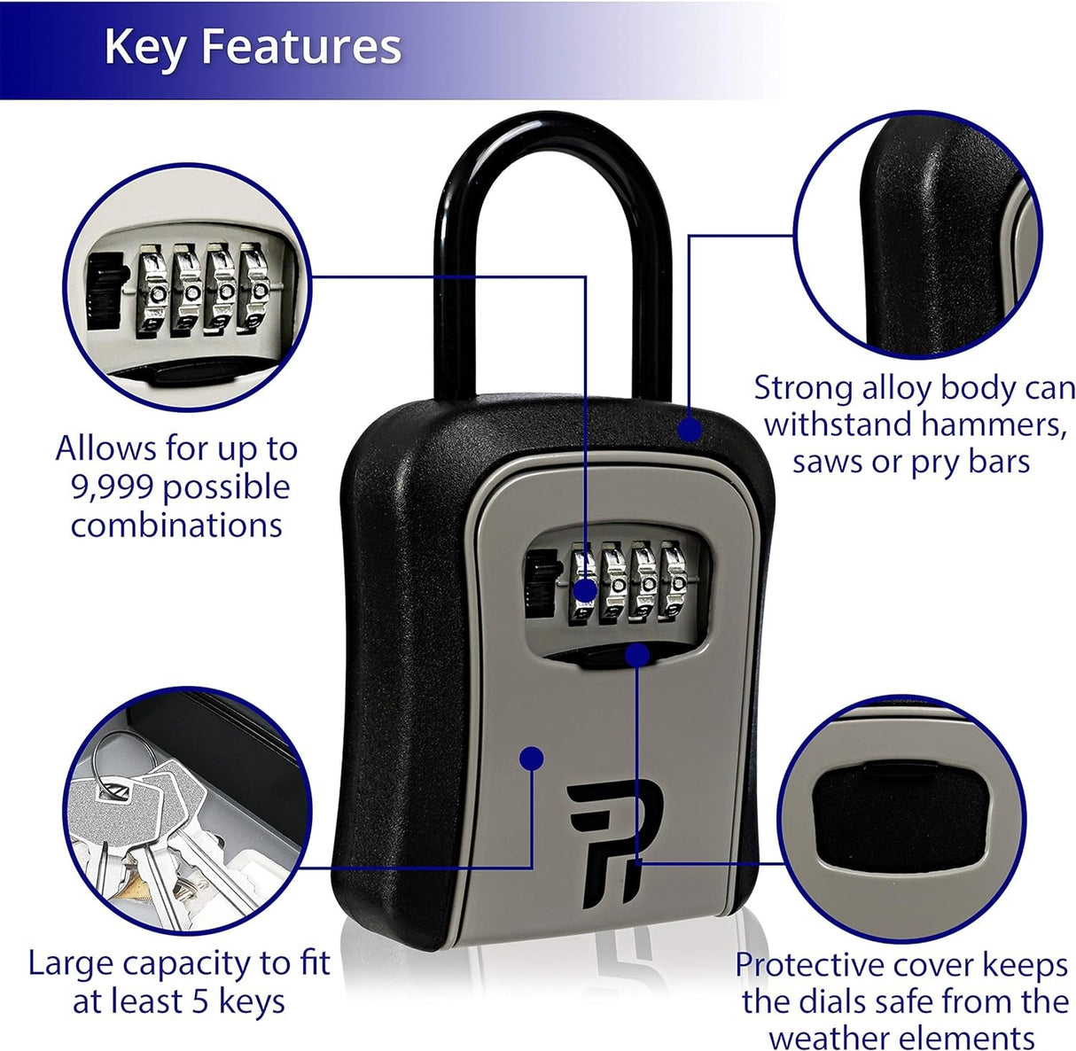 metallic keylock box/safe
