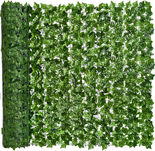 Artificial Ivy Privacy Fence Screen - 40" X 120" UV-Anti Fake Leaves Vines - Patio Balcony Privacy, Garden, Backyard Greenery Wall Decor