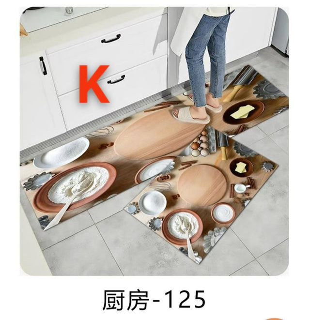 Rubber Kitchen Mat With Anti-Slip Bottom 2 Pcs set