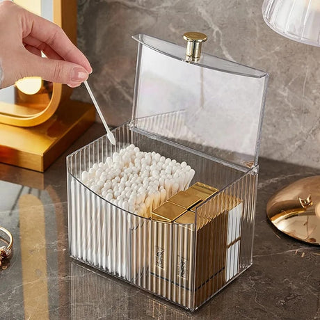 2 compartment acrylic storage box for earbuds,dental floss ..