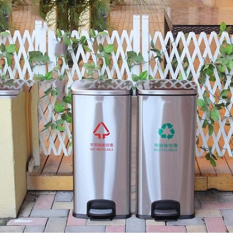 Classified Stainless steel Dustbin with pedal and Detachable Plastic bin