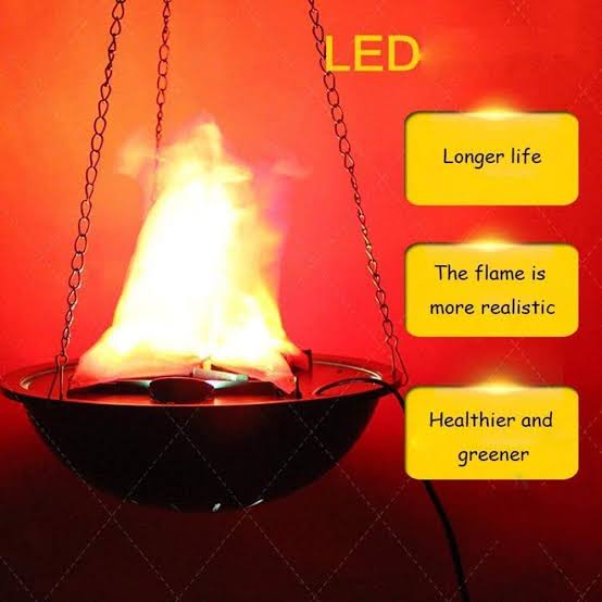 Fireplace Flammen Lampe – Hanging Chain Fireplace Décor Piece 30 cm diameter