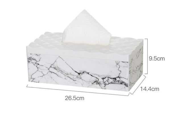 Creative Household Office Desktop Tissue Storage Napkin Holder With Marble Printing