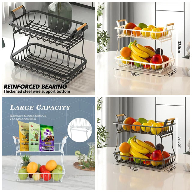 detachable Nordic metallic fruit 2 tier