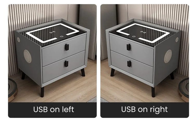 Smart bedside table cabinet with wireless charging Bluetooth