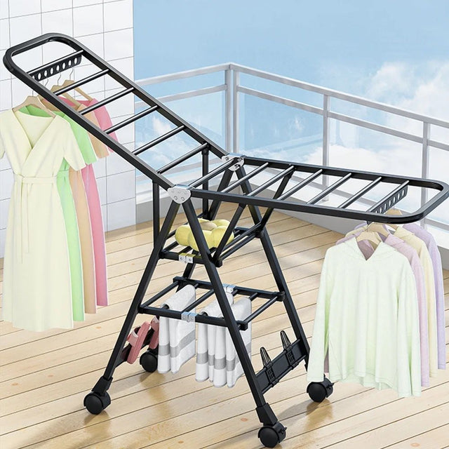 Black Movable Outdoor Drying Rack 1.5M (with wheels)
