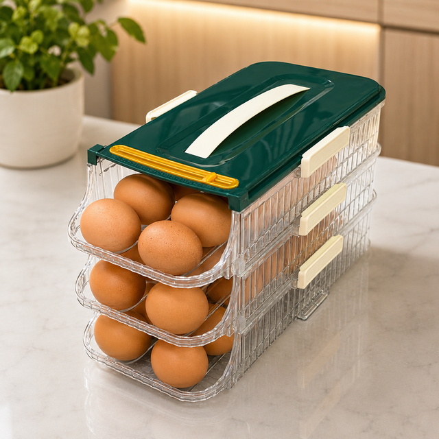 Sliding Egg Organizer 3-Tier