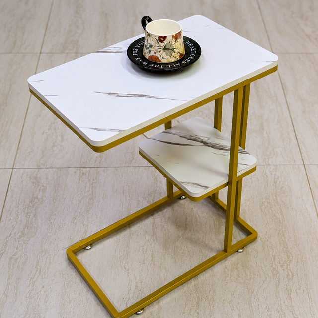 Sofa Side Table with Storage Shelf 50 × 29 × 59cm