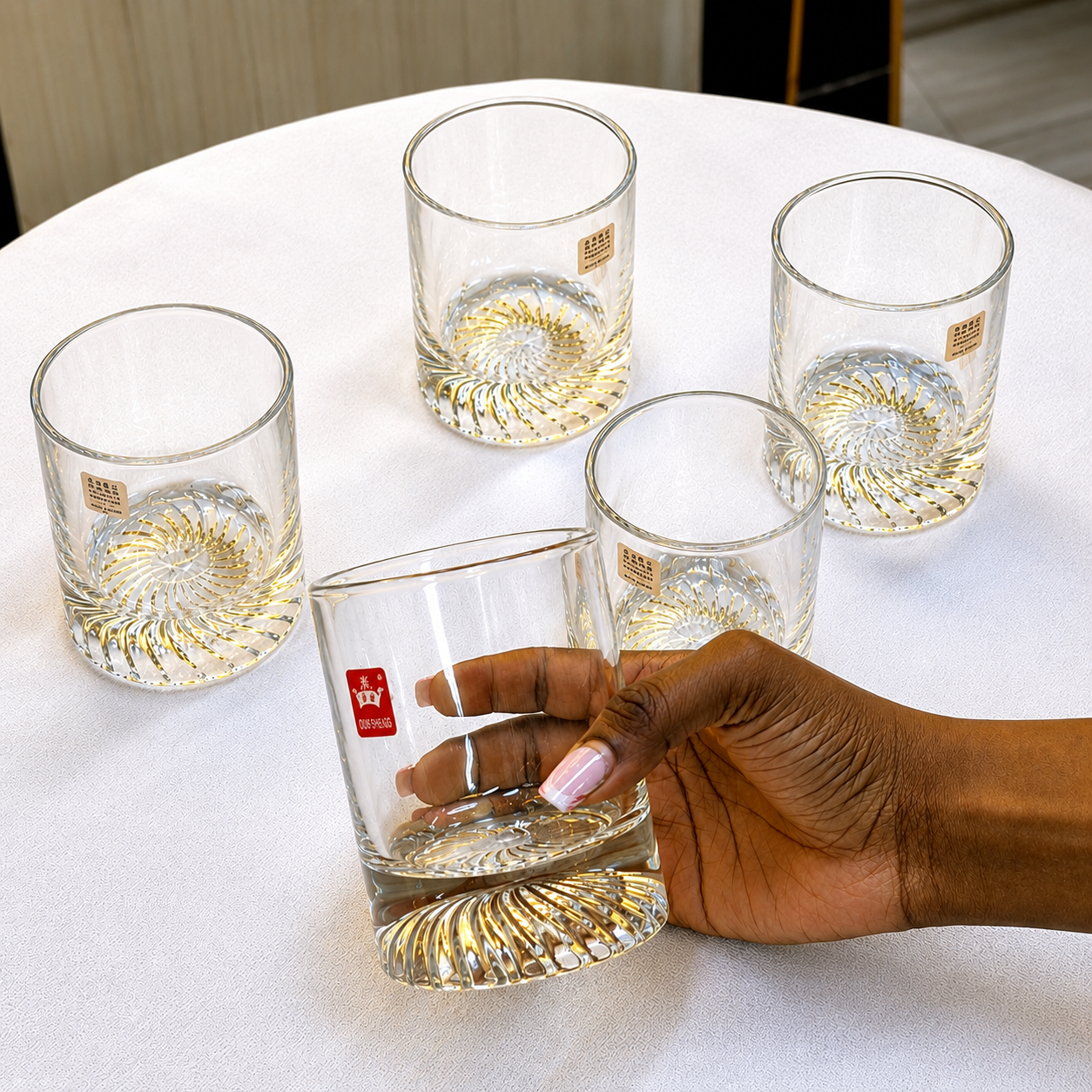 Spiral Base Whiskey Glass 300ml