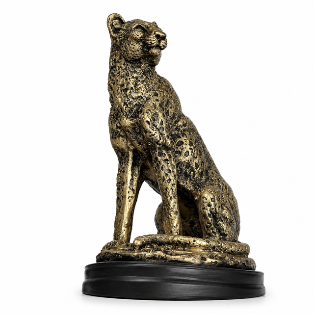 Golden Leopard Sculpture