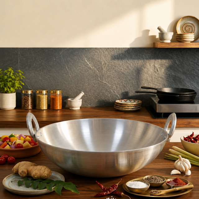 Aluminium Heavy Duty Deep Kadai 39cm
