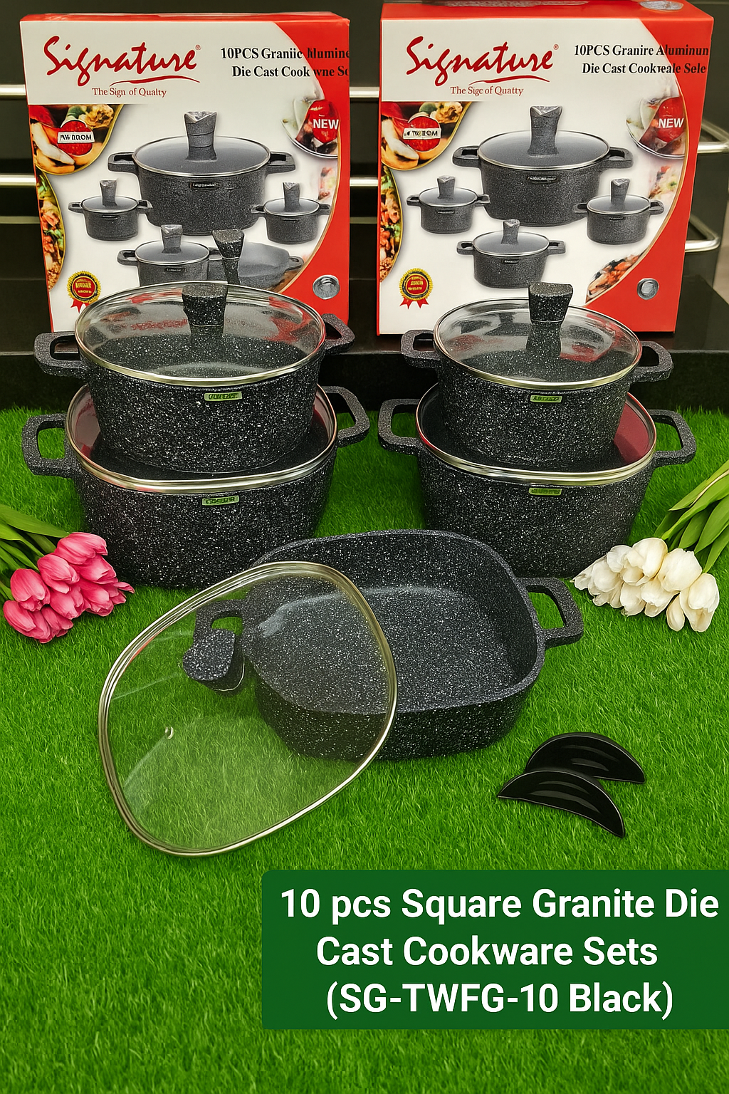 Square Granite Die Cast Cookware Sets