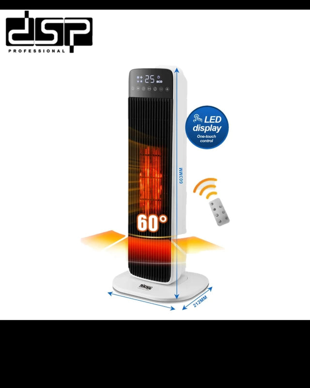 DSP PTC Tower Heater 2000W with Remote | iDecorators Kenya