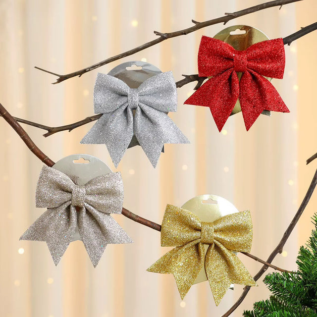 Christmas bow glitter red gold silver white tree decor — iDecorators Kenya