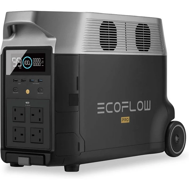 EcoFlow Delta Pro portable power station black on wheels — iDecorators Kenya